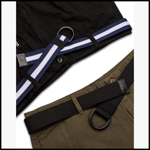 Canvas Web Belt Double D Ring Adjustable Casual Belt main image 5
